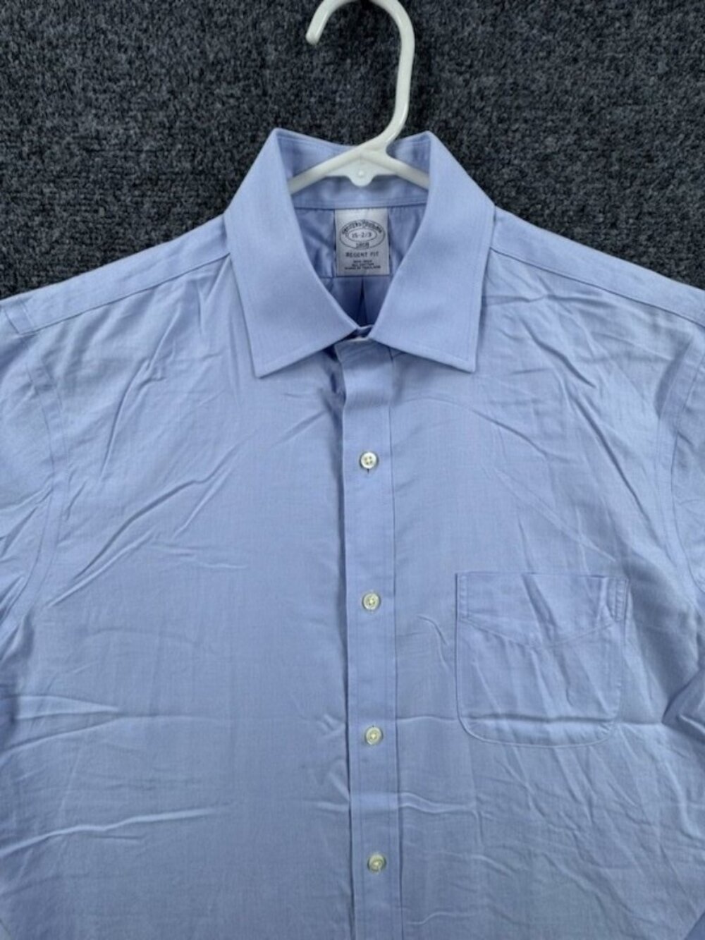 Brooks Brothers All Cotton Regent 15 2/3 Non-Iron Blue Shirt Long Sleeve Pocket